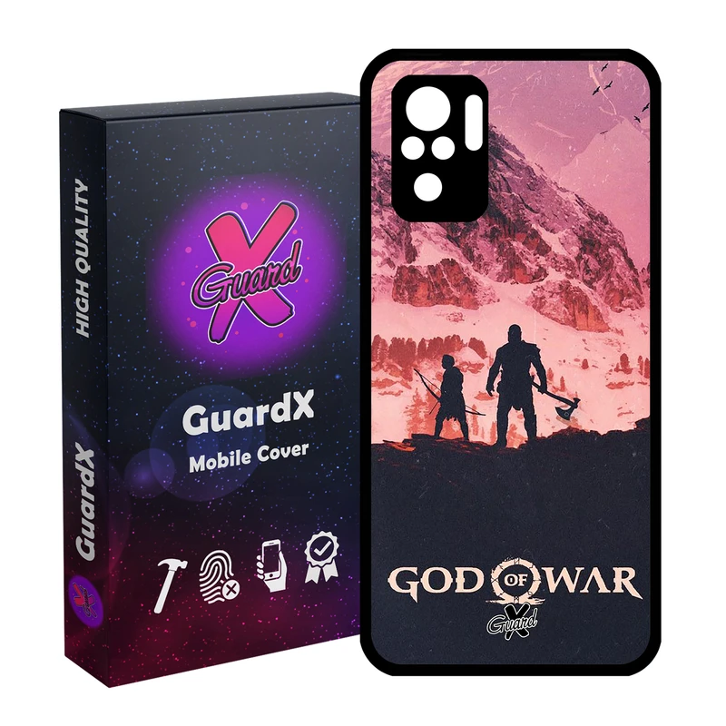 کاور گارد ایکس طرح God of War مدل Glass10075 مناسب برای گوشی موبایل شیائومی Redmi Note 10 4G / Note 10S