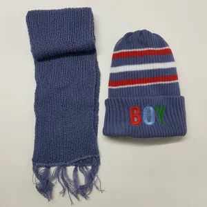 ست کلاه و شال گردن بافتنی بچگانه مدل 1602