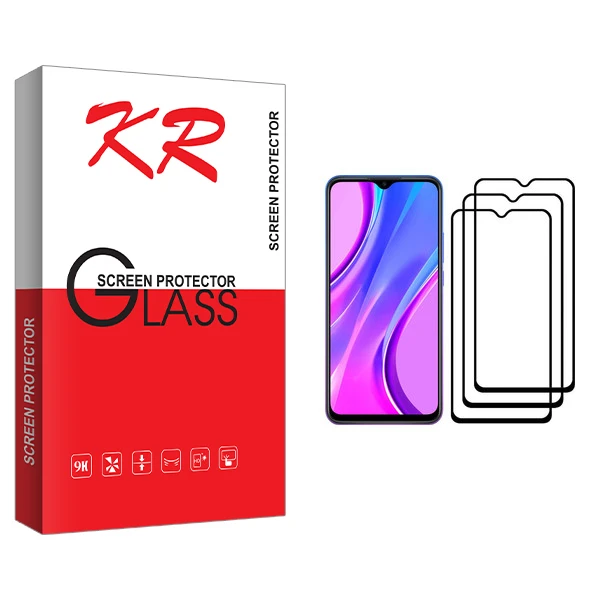 محافظ صفحه نمایش کی آر مدل +HD مناسب برای گوشی موبایل شیائومی Redmi 9 بسته سه عددی