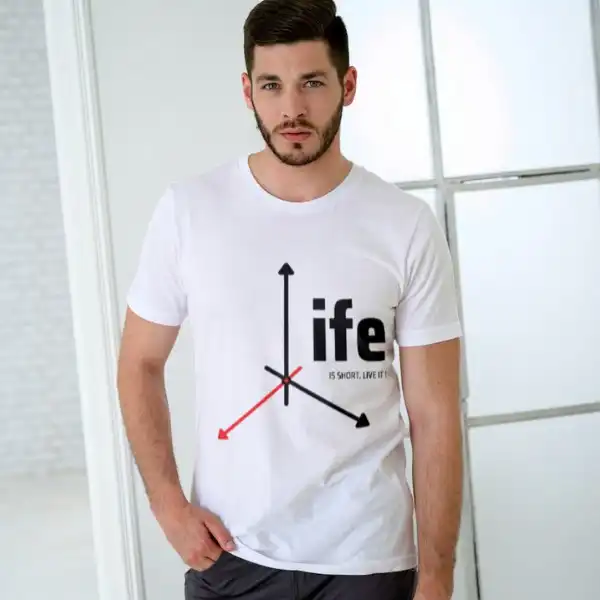 تی شرت آستین کوتاه مردانه مدل Life