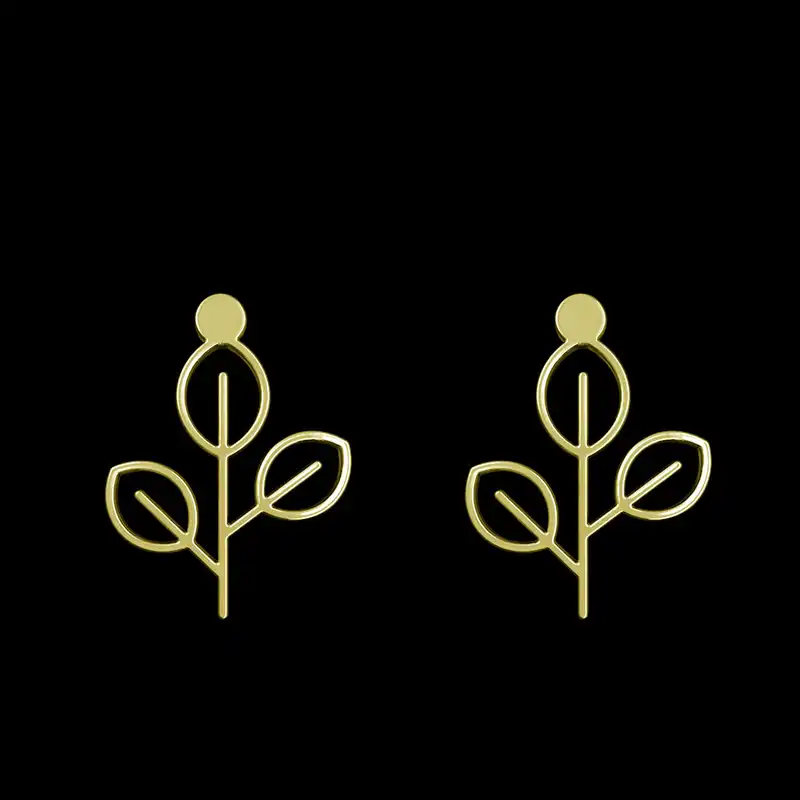 گوشواره طلا 18 عیار زنانه مدوپد مدل برگ کد GA1-15905