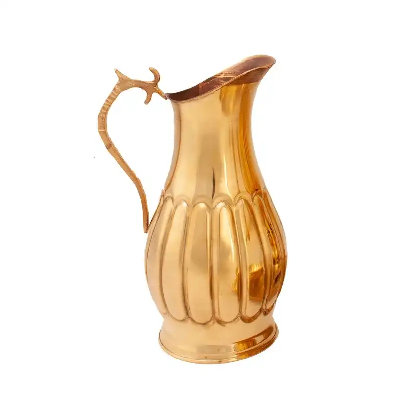 سرویس سماور ذغالی 5 پارچه برنجی مدل آینه