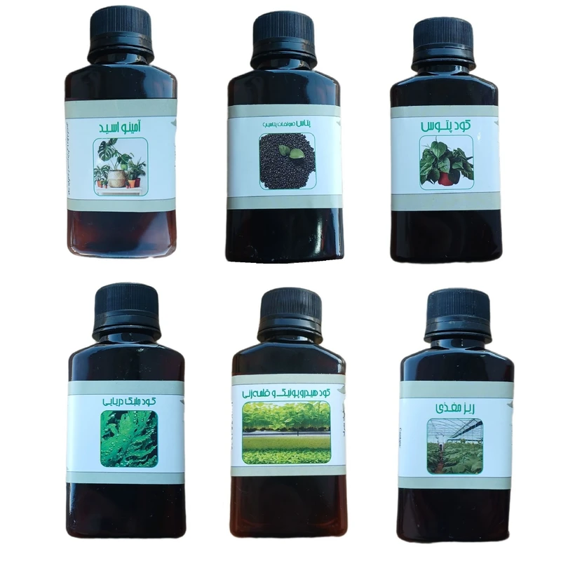 کود مایع پتاس و امینو اسید و پتوس و جلبک دریایی و ریز مغذی و کود هیدروپونیک و قلمه مدل life drop حجم 110 میلی لیتر بسته 6 عددی