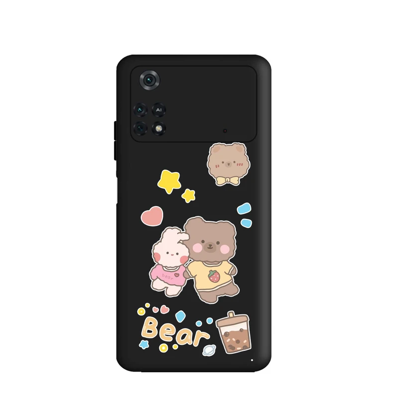 کاور قاب گارد طرح خرس و خرگوش کد t6106 مناسب برای گوشی موبایل شیائومی Poco M4 Pro 4G