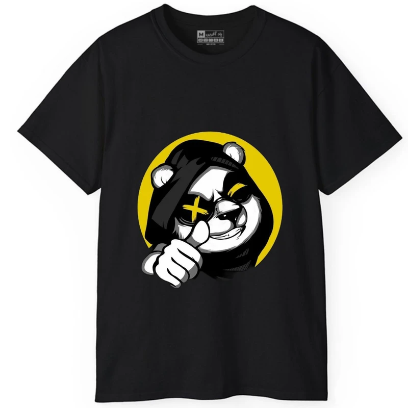 تی‌شرت آستین کوتاه مردانه پاد آفرین مدل پاندا کارتونی کد331