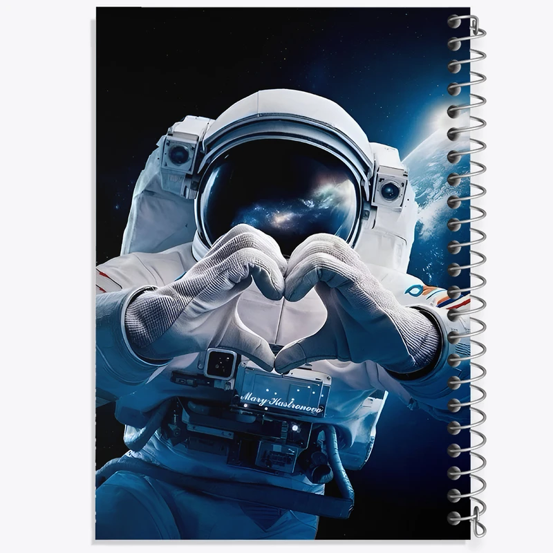 دفتر ژورنال نویسی 50 برگ خندالو مدل نقطه ای طرح فضانورد کد F7006