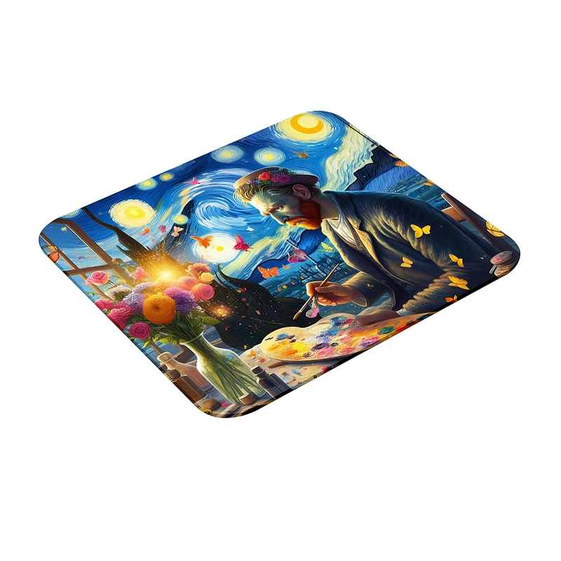 ماوس پد طرح شب پرستاره ونگوگ مدل The Starry Night کد 02