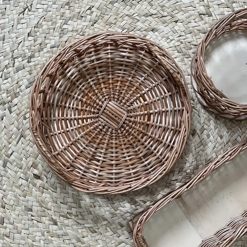 سبد حصیری مدل مروار طرح دکوراتیو