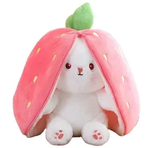 عروسک مدل خرگوش سوپرایزی توت فرنگی ارتفاع 35 سانتی متر