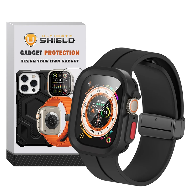بند آلتیمیت شیلد مدل SIC Mag Defender مناسب برای اپل واچ Ultra 2 سایز 49mm به همراه کاور