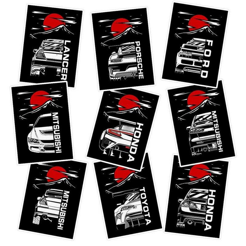 استیکر لپ تاپ ماسا دیزاین طرح car کد SAM108 مجموعه 9 عددی
