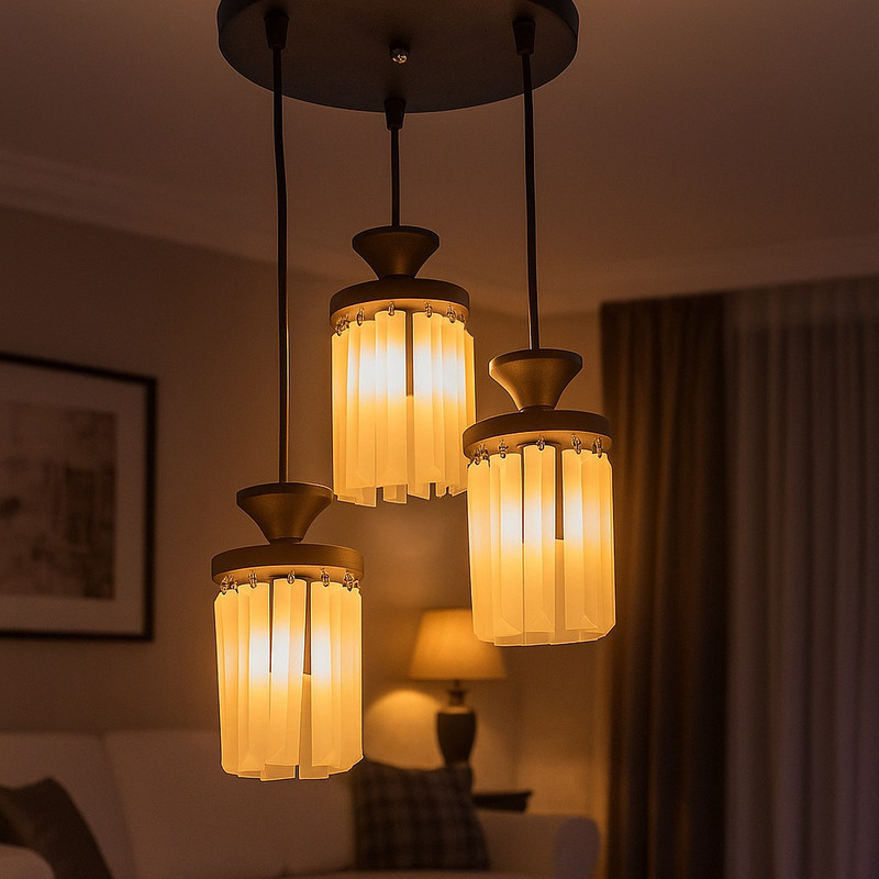 چراغ آویز 3 شعله شاهان تک مدل 3CARDI/B