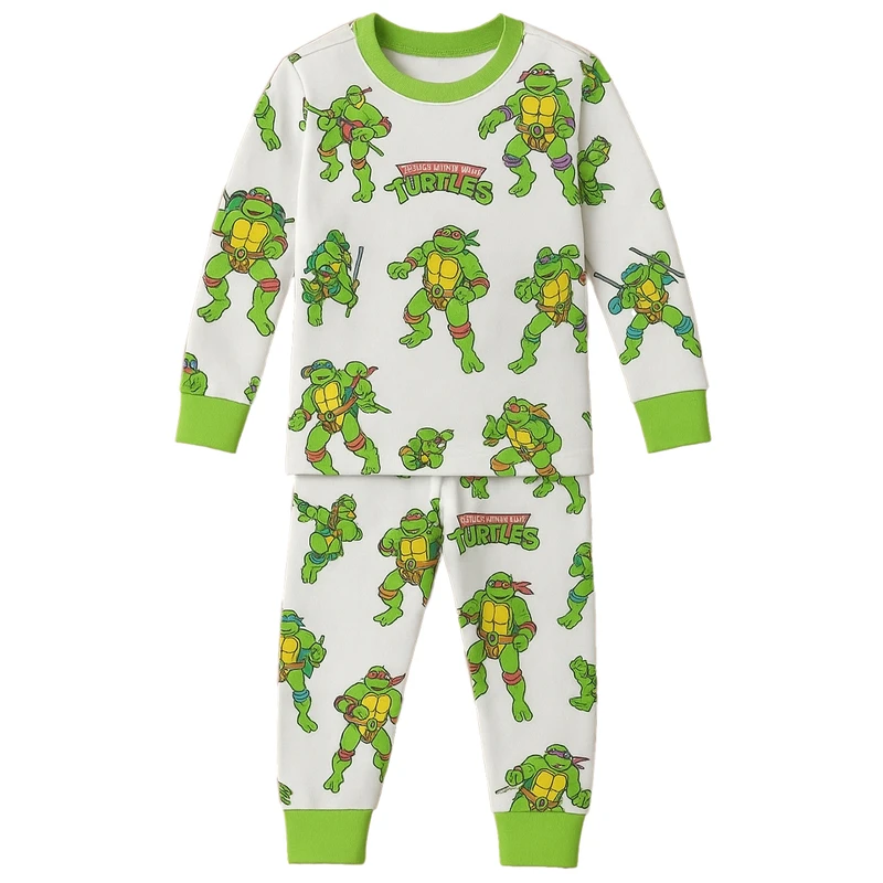 ست تی‌شرت آستین بلند و شلوار راحتی پسرانه مدل لاک پشت های نینجا