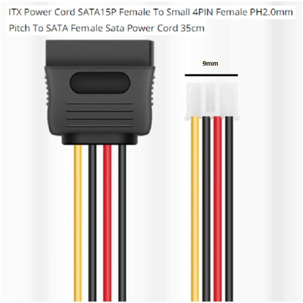 کابل تبدیل برق 4 پین به ساتا مدل ITX-SATA-PH2-35cm