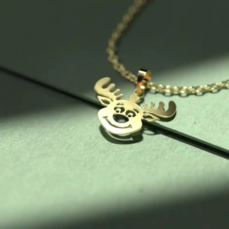 گردنبند طلا 18 عیار زنانه مدوپد مدل طرح گوزن کد KK1092