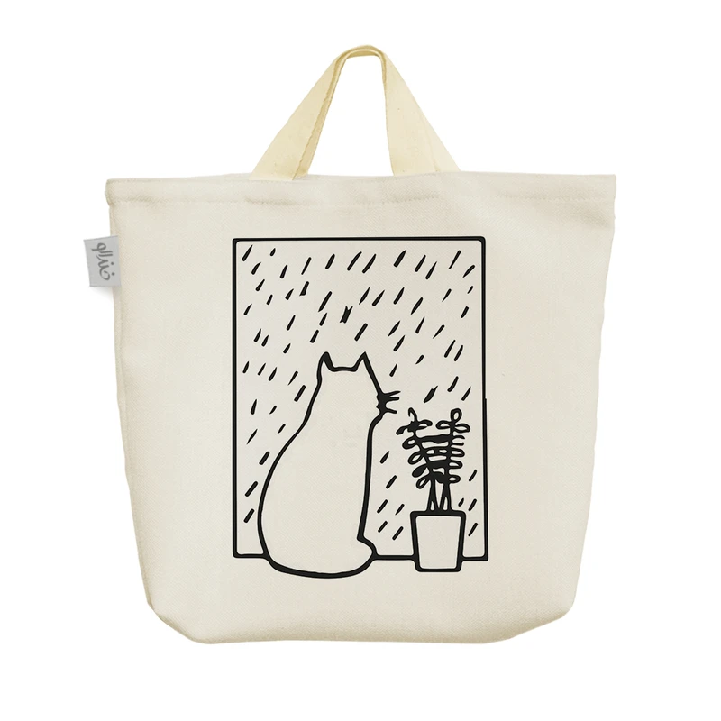 ساک خرید خندالو مدل گربه و باران کد 7687