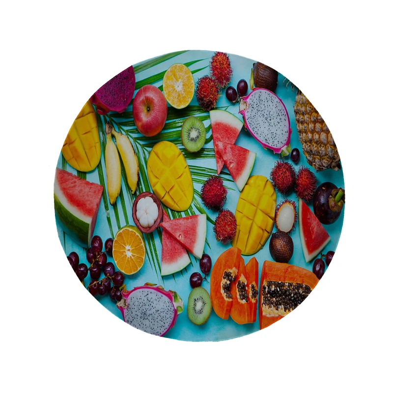 پادری مدل دایره طرح میوه کد 6299 سایز 90 × 90 سانتی متر 