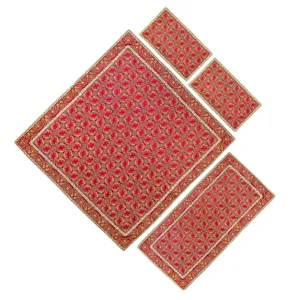 ست 4 تکه رومیزی ترمه عدل طرح وزیری