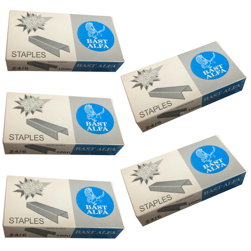 سوزن منگنه بست آلفا کد NEW SUPER سایز 24/6 بسته 5000 عددی