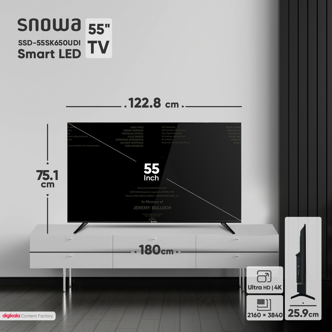 تلویزیون ال ای دی هوشمند اسنوا مدل SSD-55SK650UDI سایز 55 اینچ