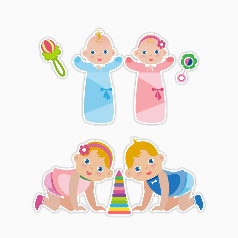 استیکر لپ تاپ و موبایل بووم طرح نوزاد کد MR187 مجموعه 4 عددی