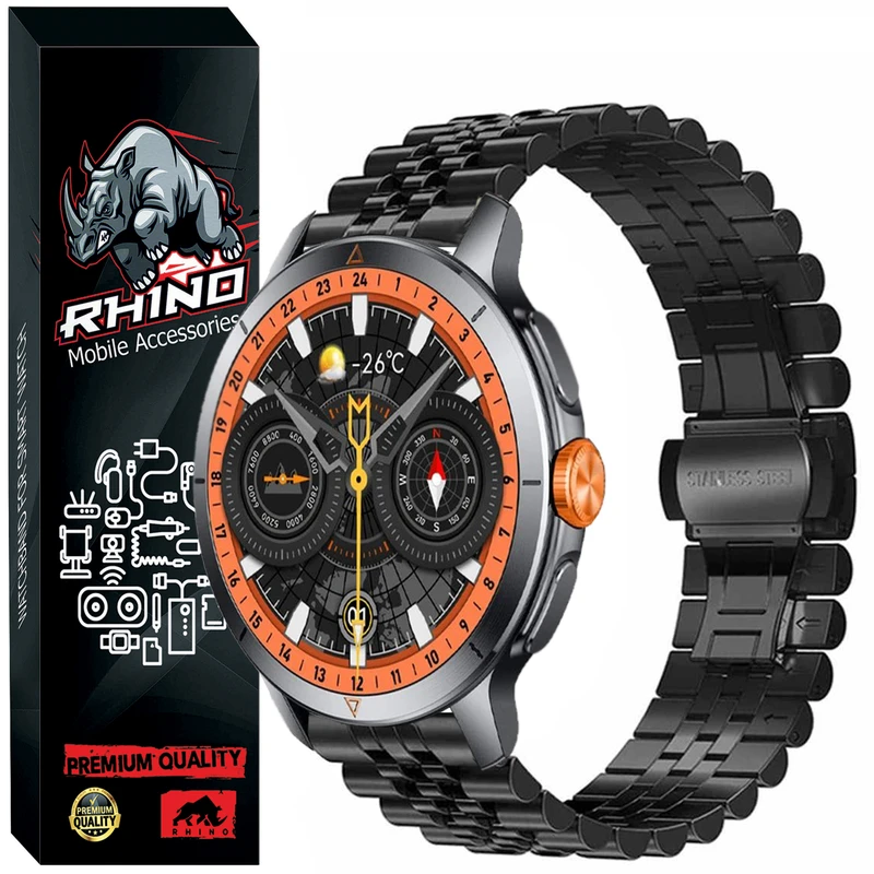 بند ساعت راینو مدل 5Bead مناسب برای ساعت هوشمند گلوریمی GX RACE 22MM