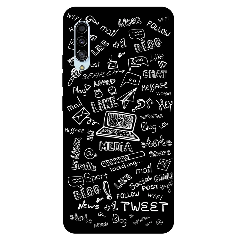 کاور مگافون طرح رسانه های اجتماعی مدل 1898 مناسب برای گوشی موبایل سامسونگ Galaxy A90 5G         