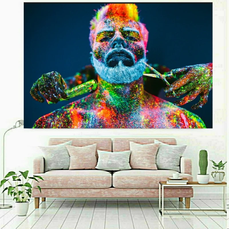 پوستر پارچه ای مدل آرایشگاه مردانه طرح شاین کد SDM111