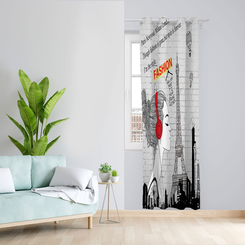  پرده مدل دخترانه مخمل پانچی کد 2676 سایز 140x200 سانتی متر