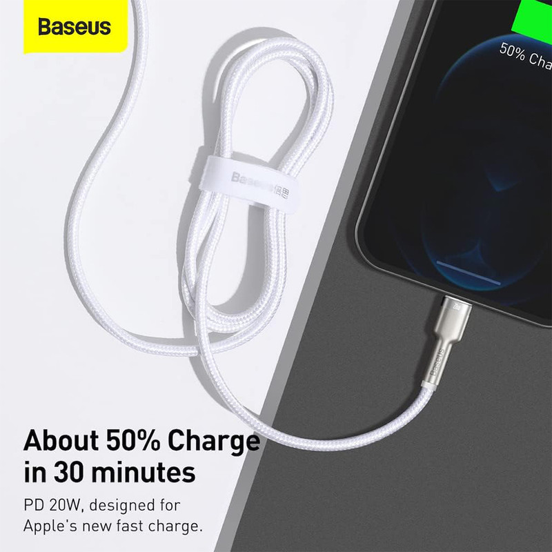 کابل تبدیل USB-C به لایتنینگ بیسوس مدل CATLJK-A02 Zinc Alloy PD20W طول 1 متر