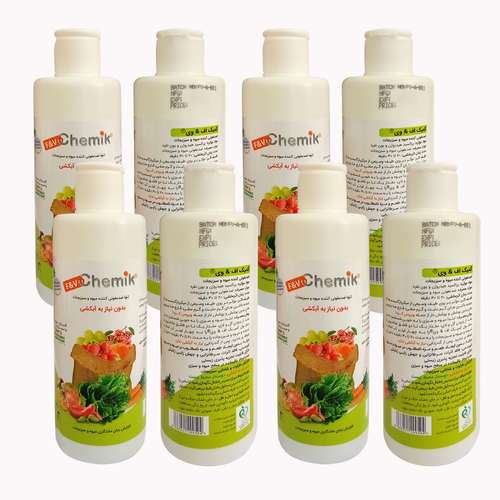محلول ضدعفونی‌کننده میوه و سبزیجات کمیک مدل F & V حجم 250 میلی‌لیتر مجموعه 8 عددی