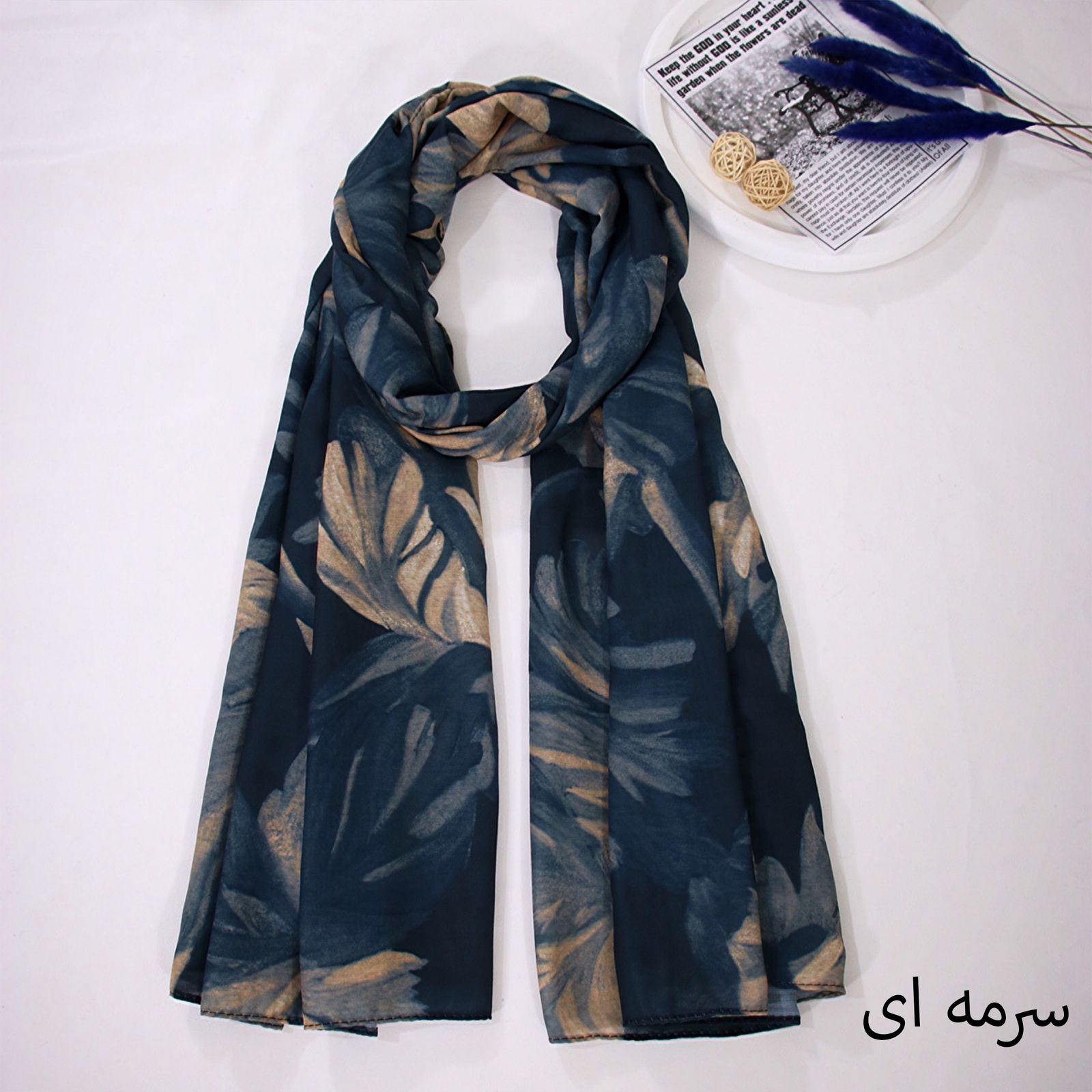 شال زنانه مدل نخی مزونی جدید آبرنگی کد ana-2602 -  - 15