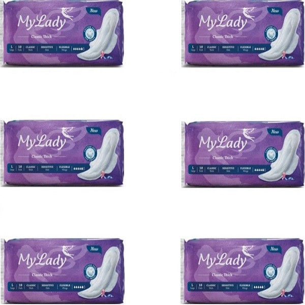 نوار بهداشتی مای لیدی مدل Classic purple مجموعه 6 عددی