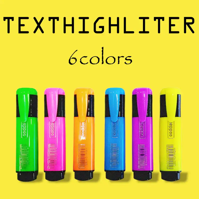 ماژیک علامت گذار هیپو مدل تکست هایلایتر بسته 6 عددی