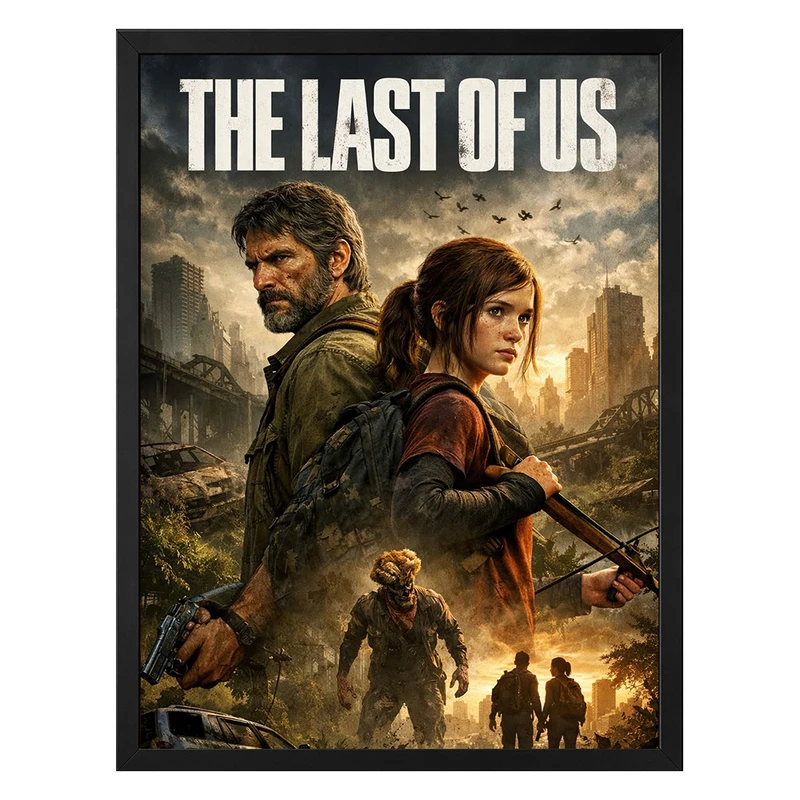 تابلو طرح Last of us مدل دیواری فریم مشکی