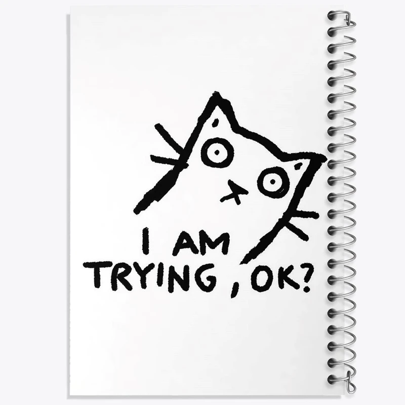 دفتر مشق 50 برگ خندالو مدل گربه پر تلاش کد 29296