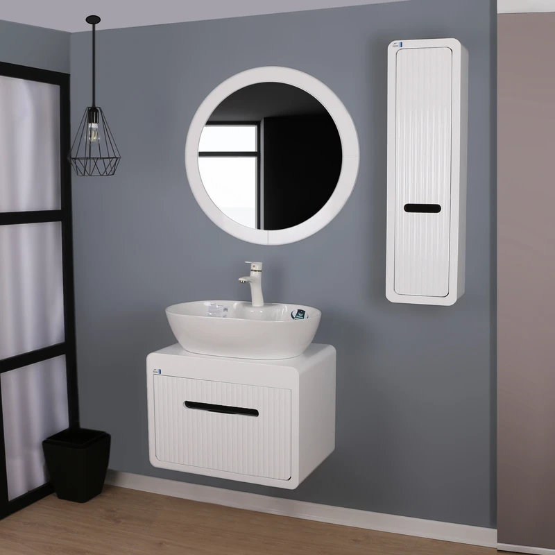 ست کابینت و روشویی دلفین مدل 9075 به همراه آینه و باکس