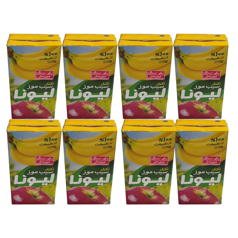 آبمیوه با طعم سیب موز لیونا شیرین عسل - 125 میلی لیتر بسته 8 عددی