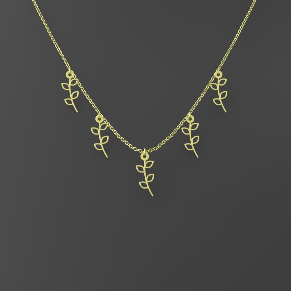 گردنبند طلا 18 عیار زنانه مدوپد مدل برگ کد RNA15966