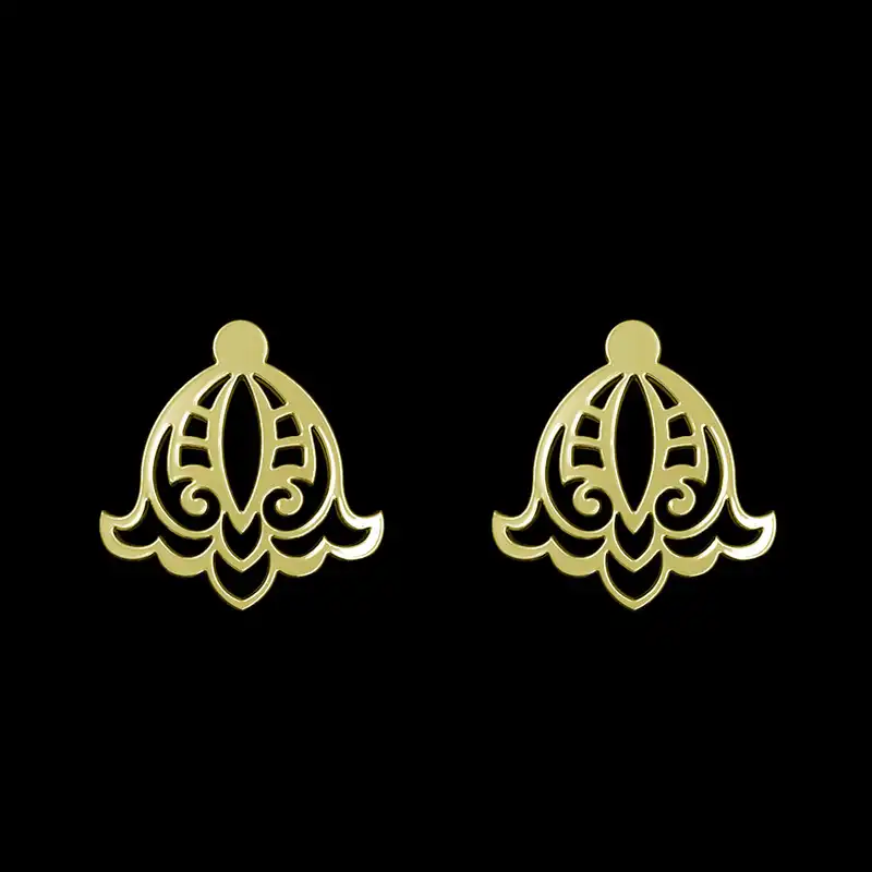 گوشواره طلا 18 عیار زنانه مدوپد مدل هندسی کد GA1-15237