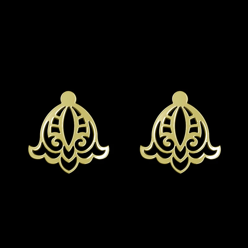 گوشواره طلا 18 عیار زنانه مدوپد مدل هندسی کد GA1-15237