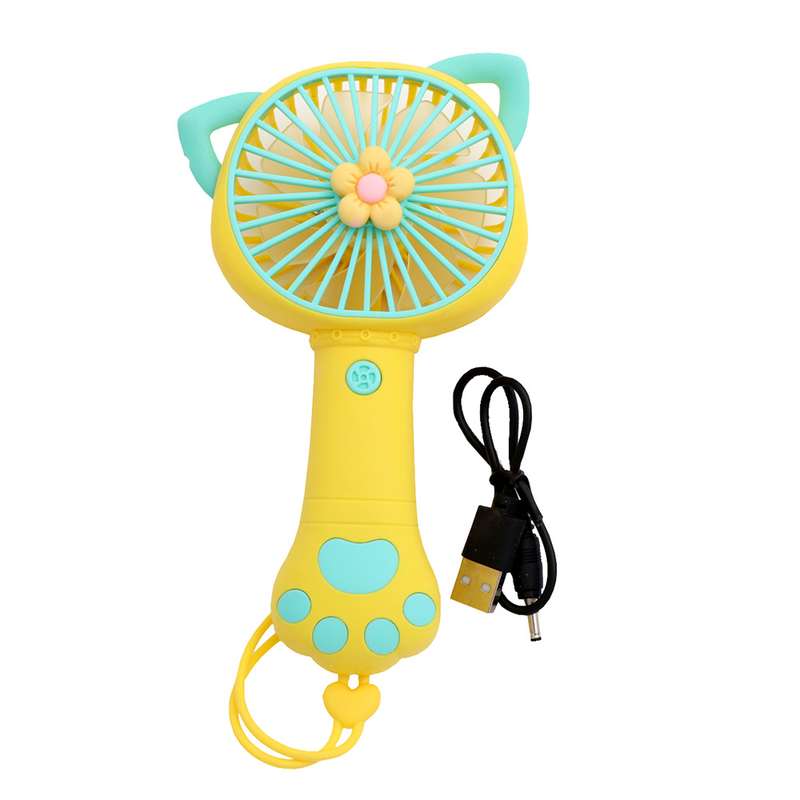 پنکه شارژی مدل گوش گربه گل دار کد 31096