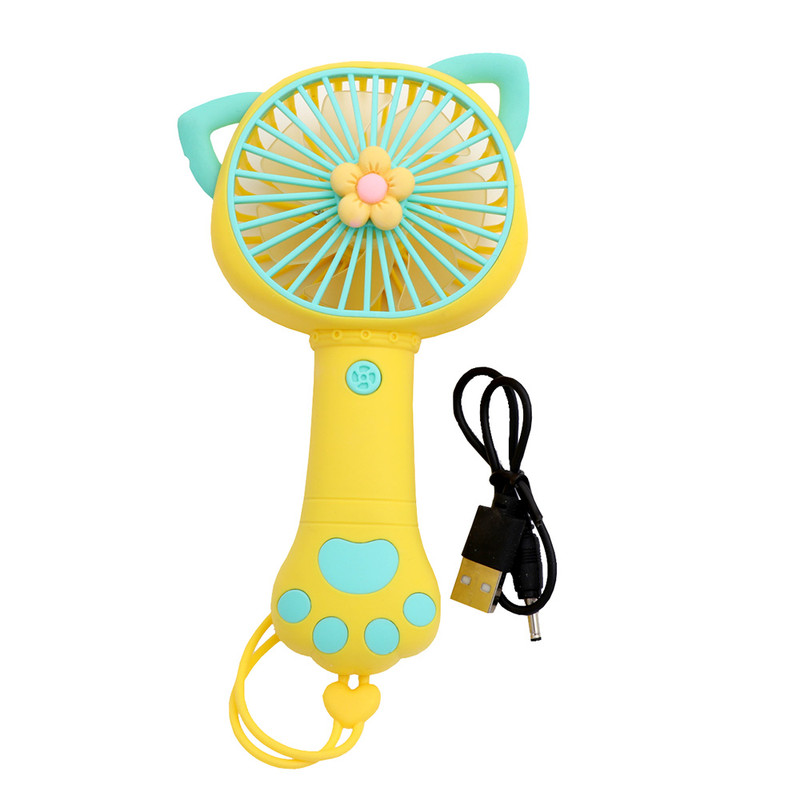 پنکه شارژی مدل گوش گربه گل دار کد 31096