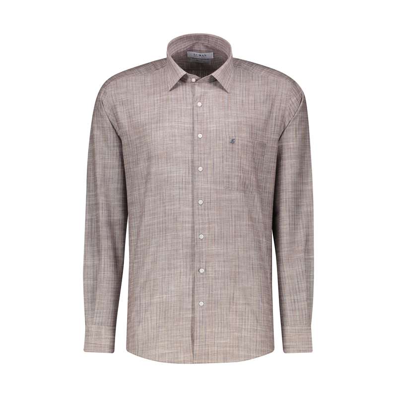 پیراهن آستین بلند مردانه ال سی من مدل 02181291-brown 310