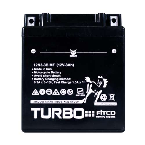 باتری موتورسیکلت توربو مدل 12V-3A