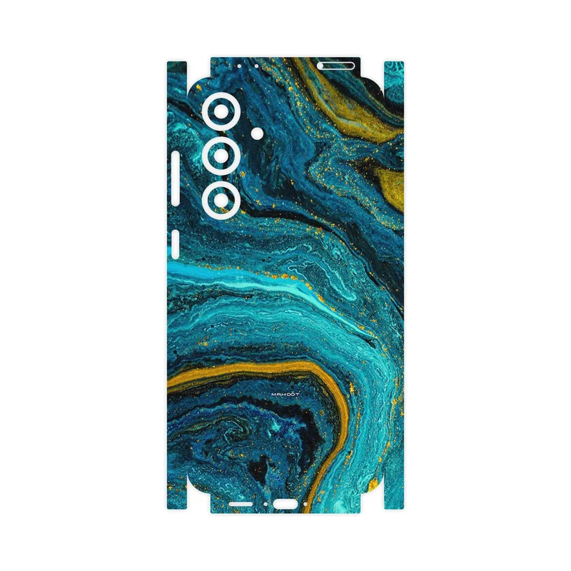 برچسب پوششی ماهوت مدل Turquoise marblewith golden streaks-FullSkin مناسب برای گوشی موبایل سامسونگ Galaxy S24 FE