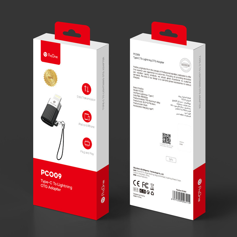مبدل لایتنینگ به USB-C پرووان مدل PCO09