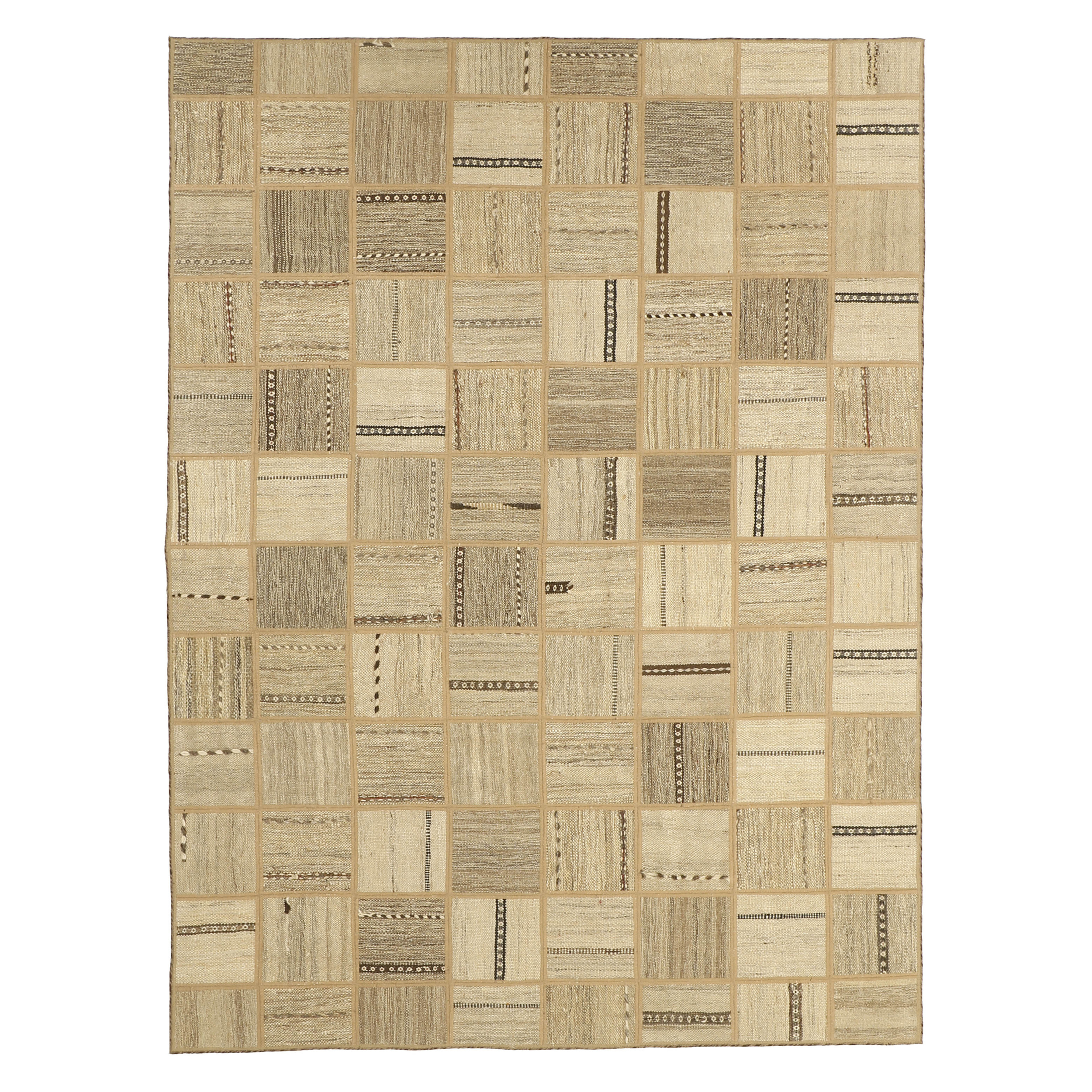 کلاژ گلیم دستبافت سه و نیم متری مدل تکه دوزی کد 538654