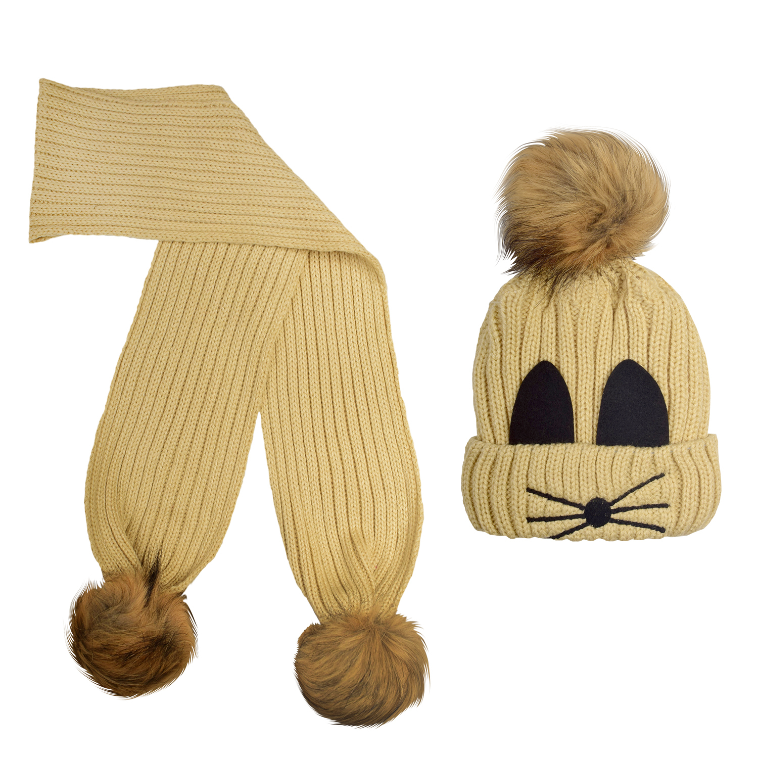 ست کلاه و شال گردن بافتنی بچگانه مدل P3270