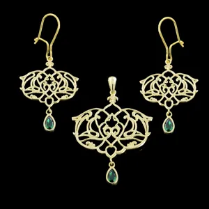 نیم ست طلا 18 عیار زنانه مدل 670127 